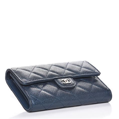 chanel blue wallet smll